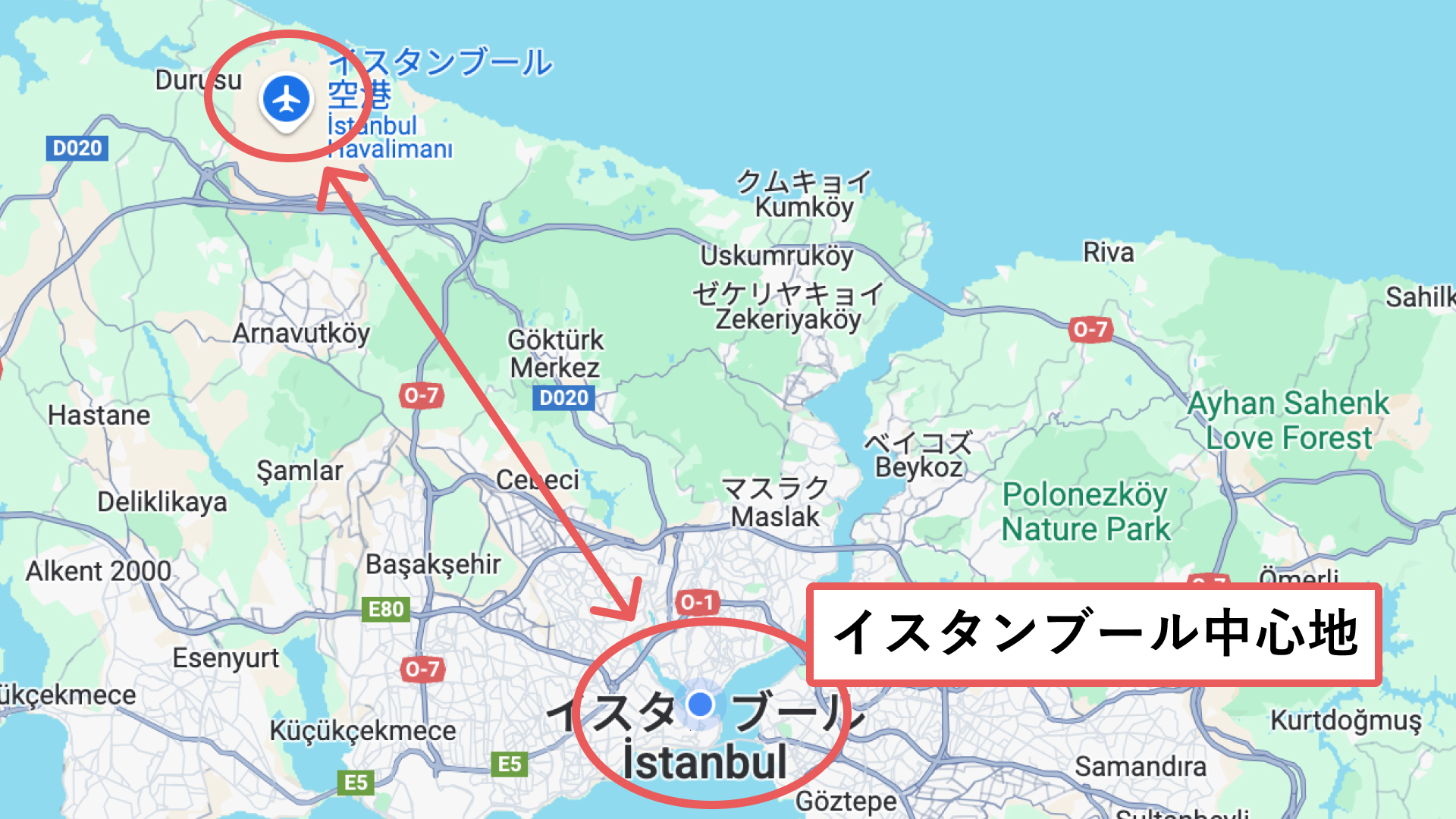 イスタンブール空港の場所はどこ？